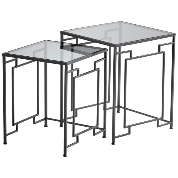 Cyan Design Galleria 22'' Tall Glass C Table Nesting Tables Wayfair